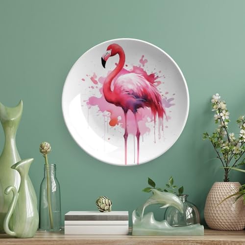Plato decorativo de porcelana fina estilo chino Flamingo 6 pulg miniatura 5