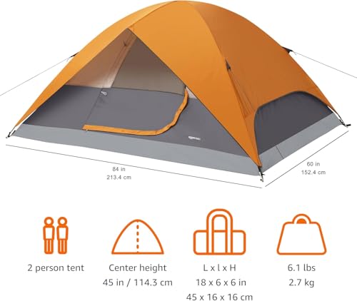 Image of 3-Season Lightweight Camping Tent for 2 Persons Waterproof Wind Resistant Outdoor Shelter Double Layer Backpacking Hiking Adventure Trekking Portable Compact Durable Easy
