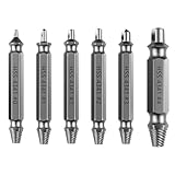 Nuovoware Set di estrattori per viti danneggiate, 6 PCS strumenti per viti spanate, dadi e bulloni, kit di estrattori multiuso HSS 4341 per il fai da te e le riparazioni domestiche, Grigio Scuro