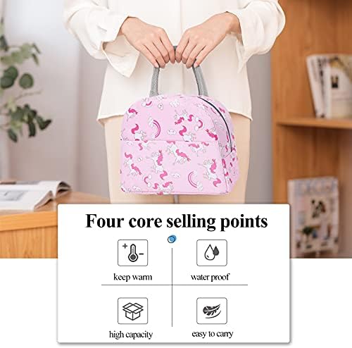Andiker Insulated Lunch Bag, Oxford Cloth Leak-Proof Thermal Lunch Organizer Lunch Box Water-Resistant Tote Bag for Men Women Children Outdoor Picnic School Work (Horse)