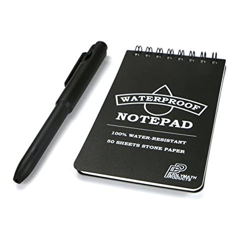 Polymath Products Waterproof Notepad & Pen Set - 100% water-resistant stone paper notebook and write-anywhere pen Cover
