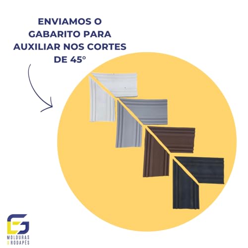 Moldura Guarnição Rodameio Eva Autocolante Ter 7cm x 8mm, 15 Metros (Branco)