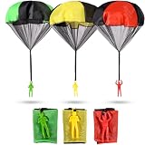 Picture of NUTTY TOYS Parachute Toys for Kids - Tangle Free Outdoor Flying Parachute Men, Best Small Outside Toys for 3 4 5 6 7 8 9 10 11 12 Year Old, Top Valentines Day Idea 2025, Unique Boy & Girl Easter Gifts