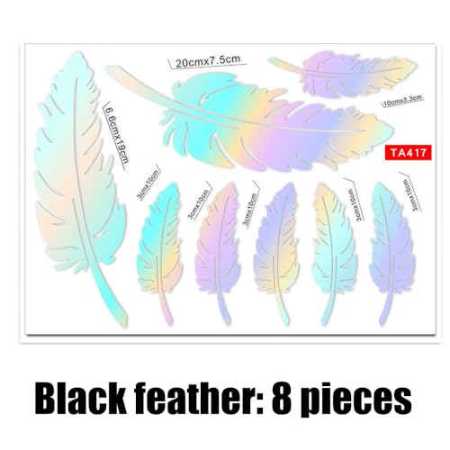 Image of Ouliget Car Stickers Feathers Cover Scratches,Scratch Repair Decoration Vinyl Decals,Car Decoration Mirror Sticker Laptop Wall Decal,Gradient Color