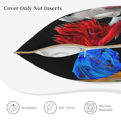 Housse de coussin en velours imprimé poisson de qualité durable