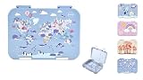 Jenard Contenitore per il pranzo per bambini con scomparti, contenitore Bento, Lunch Box, Vesper Box, a prova di perdite, lavabile in lavastoviglie, adatto ai bambini e senza BPA, blu/mappa del mondo