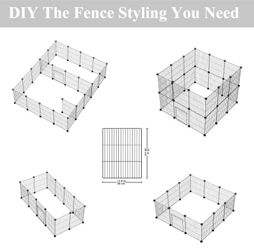 LURIVA Small Animal Playpen, Guinea Pig Cages, Pet Playpen, Rabbit Cage,Small Animal Cage, Puppy Kitten Dog Playpen, Indoor Outdoor Portable Metal Wire Yard Fence,15 X 12 Inch, 16 Panels, Black. by LURIVA - Image 2