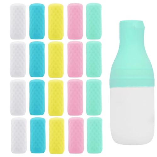 FOROUME 20 Pack Travel Essentials Silicone Bottle Covers Leak Proofing