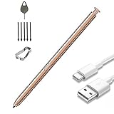 HQB-STAR Replacement Stylus Touch S Pen for Samsung Galaxy S22 Ultra S22U(All US Carriers US- Cellular,At&t, Verizon, T-Mobile, Sprint,)(Without Bluetooth)+Tips/Nibs Tweezer (Gold)