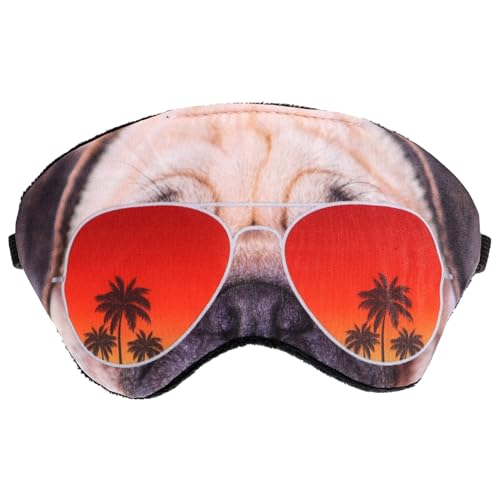 FONDOTIN かわいいハバグ犬光遮断アイマスク 軽量通気性素材 使用感快適 可能ストラップ付き 睡眠改善に 若者向け にも