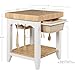HomeStock Farmhouse Fresh Square Kitchen Island with Butcher Block Top, 30