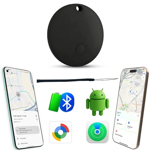 2025 Schlüssel Tracker (für IOS und Android) Smart Tag Finder schlüsselfinder für Taschen Koffer funktioniert mit Apple Find My (Apple MFi Zertifiziert) & Google Find My Device - 1 Stück (Schwarz)