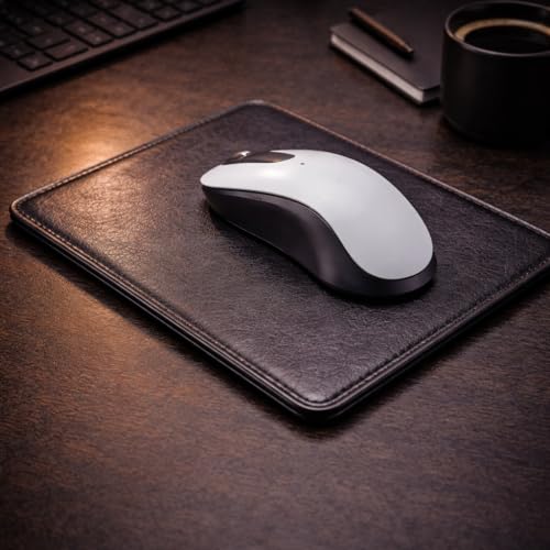 Image of Leatherman Leather Mouse Pad (Black) - Premium Non-Slip Desk Mouse Pad, Smooth Surface for Precision Control, Durable Rectangular Office & Gaming Mousepad, 24.5 x 21.1 cm