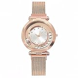 OUMIFA Moda Orologi Guarda Le Donne Ball Magnete Buckle Starry Sky Watch Luxury Ladies Maglia in Acciaio al Quarzo Orologio Horloge Dames da Polso Regalo Donna (Color : Rose)