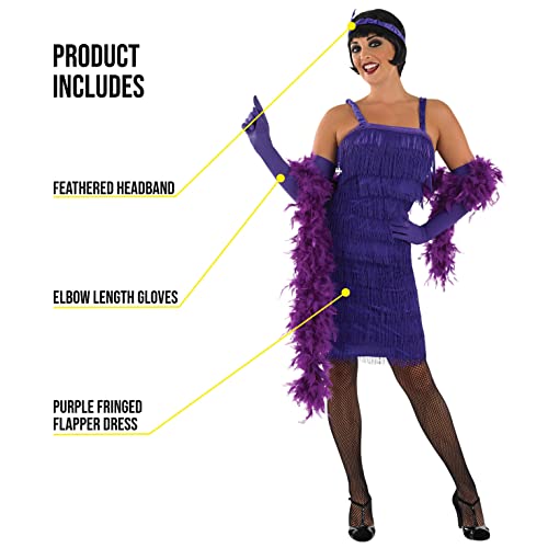 Fun Shack Purple 1920s Flapper Dress, 1920s Dresses for Women 1920s Fancy Dress Women, 20s Style Dresses Small - Image 3