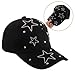 FRCOLOR Baseball Cap for Men and Women Rhinestone Five-Point Star Denim Sun Protection Hat Casual Outdoor Summer Fashion
