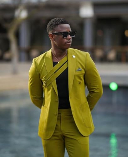 Men Designed 2 Pieces Suit Peaked Lapel Single Breasted Blazer Sets Prom Party Tuxedo Suit Jacket&Pants3