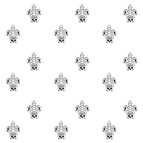 Sadingo - Cuentas intermedias para pulseras de tortuga de plata (20 unidades de 7 x 6 mm)