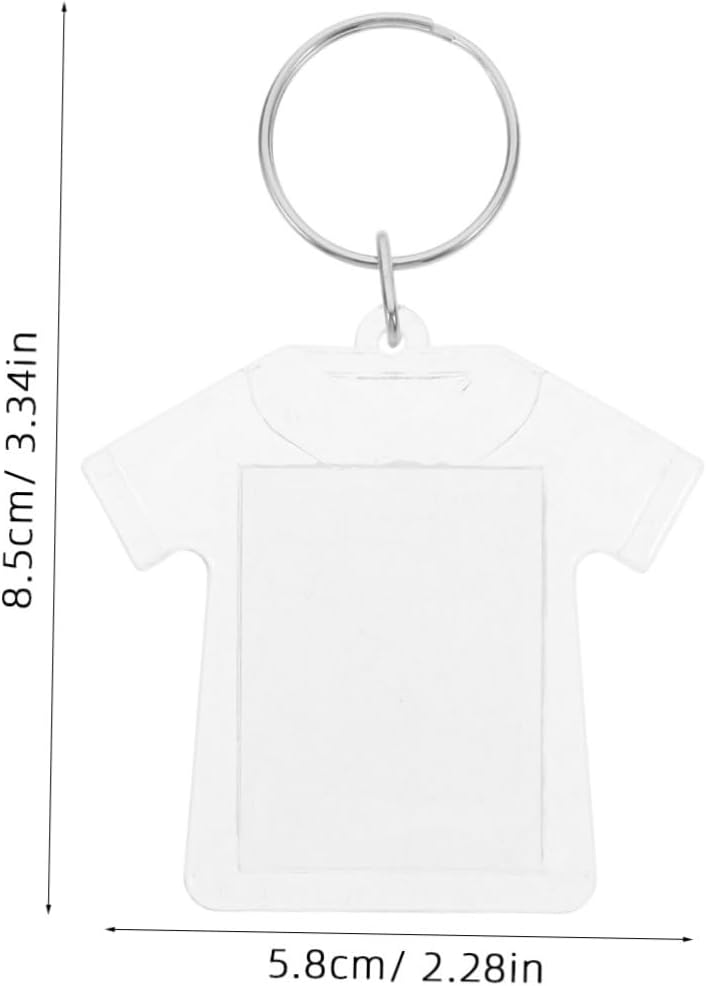 100pcs Acrylic Blank Photo Frame Keychains Clothing Shaped Key Keychains for Projects Portable and Lightweight Key Holders for Boys and Girls Crafts and Personalization