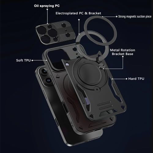 Coque iPhone 15 antichoc violette béquille silicone durable - 6