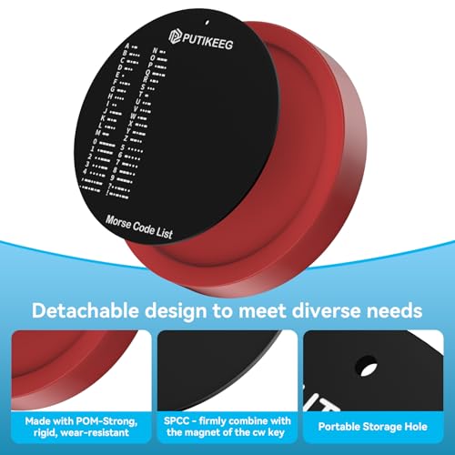 Image of PUTIKEEG Morse Code Round Table Key morse code List Learning Shortwave Radio (Red)