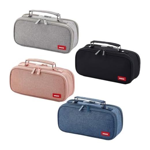 Estojo Escolar Organizador Com 2 Divisórias Zíper Interno e Externo Alça e Compartimento Com Elástico Para Canetas e Lápis Necessaire Multiuso (Rosa)