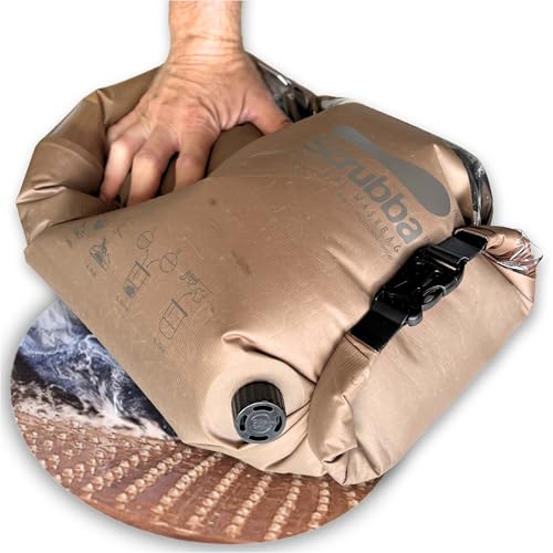 Scrubba Tactical Wash Bag - Patented Washboard-in-a-Bag Portable Travel Washing Machine for Military Camping Hunting & Overlanding - Wash Clothes Anywhere in Minutes (5.4 oz)