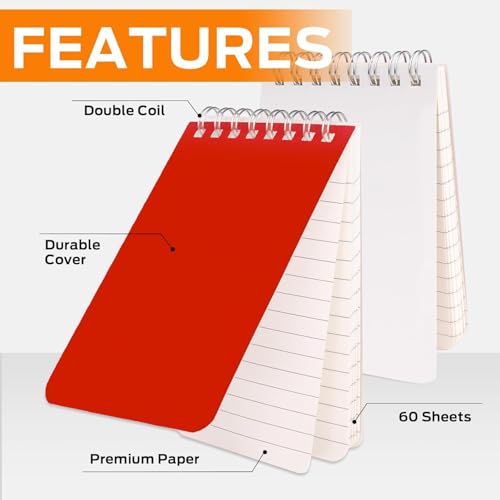Pocket Notebooks Bulk 3x5 Inch 18 Packs Mini Top Bound Spiral Notepad, Small Pads 6 Colored, 60Sheets/120Pages (80GSM) Memo Pads for Home, School, College, Office, Work, Travel image 2