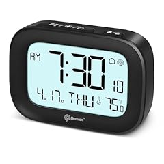 Geevon Small Digital Atomic Alarm Clock for Bedroom, Portable Battery Operated Travel Desk Clock