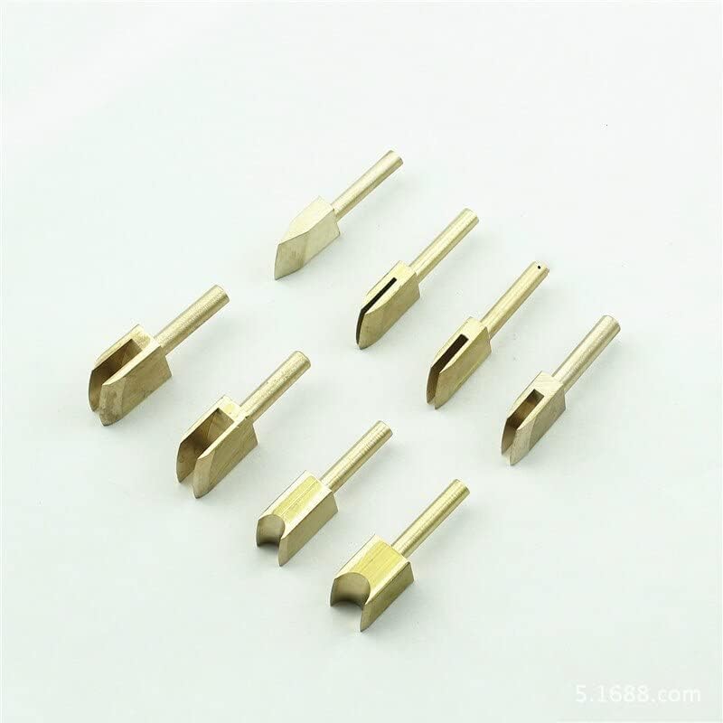 10pcs/set Leather Burn Edge for Decorate/Sealing Tools Pure Brass Soldering Iron Marking Creaser Tips
