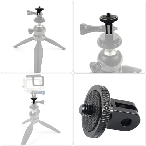 2 Stück Stativ Adapter, Stativgewinde, Stativ Zubehör, Aluminium 1/4 Zoll Adapter Kamera Halterung, Stativ 1/4 Zoll Gewinde, 1/4 Zoll Schrauben, Für Action-Kameras