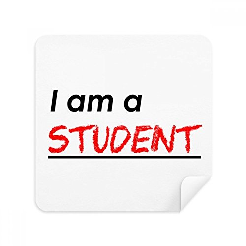 Chiffon écran téléphone I Am A Student | Lot de 2 lingettes microfibres grises pour étudiants