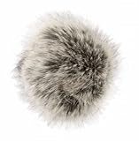 Pompon Kunstfell schwarz-natur