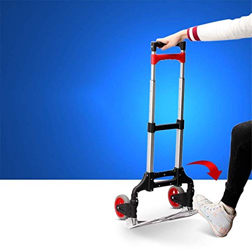 Einkaufstrolley aus Aluminiumlegierung, zusammenklappbar, mit 2 Rädern, für Zuhause, leichter Einkaufstrolley (Farbe… – Bild 5