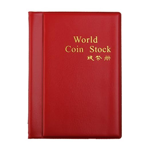 Álbum Numismático colección de monedas de almacenamiento antiguo, 120 compartimentos, 3 x 3 cm, color rojo