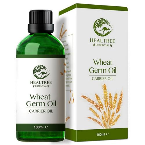 HEALTREE Wheat Germ Oil for Skin Care - Cold Pressed Wheatgerm Oil for Hair, Face or Body Massage Essential oils (100ml)