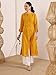 LATIVE COLOURS OF FASHION Maternity Kurta, Traditional Cotton Kurti with Embroidery, Yellow (US, Alpha, X-Large, 5X-Large, Regular, Regular, Standard, Yellow)