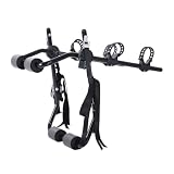 HOMCOM Accesories Portabicicletas para Portón Trasero Plegable con Correas de Seguridad Soporte de 2 Bicicletas hasta 30 kg para la Mayoría Modelos de Coche 75x60x10cm Negro