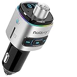 Nulaxy Bluetooth FM Transmitter for Car, USB-C PD Radio Adapter Music Player, Hands Free Car Kit with Type C Power Delivery Charger, Supports Siri Google Assistant, Colorful LED Backlit - NX09C