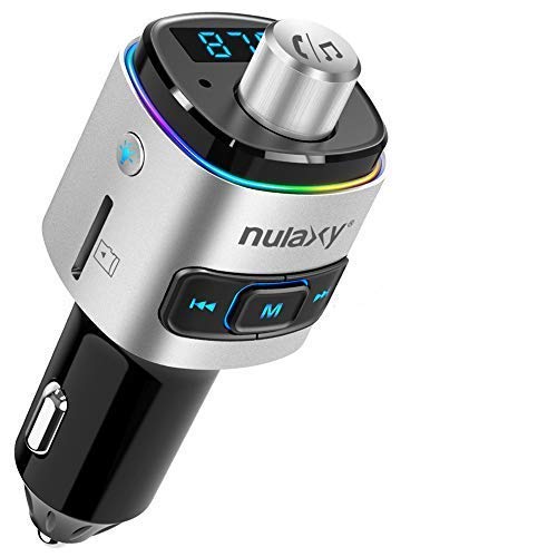 Nulaxy Bluetooth FM Transmitter for Car, USB-C PD Radio Adapter Music Player, Hands Free Car Kit with Type C Power Delivery Charger, Supports Siri Google Assistant, Colorful LED Backlit - NX09C
