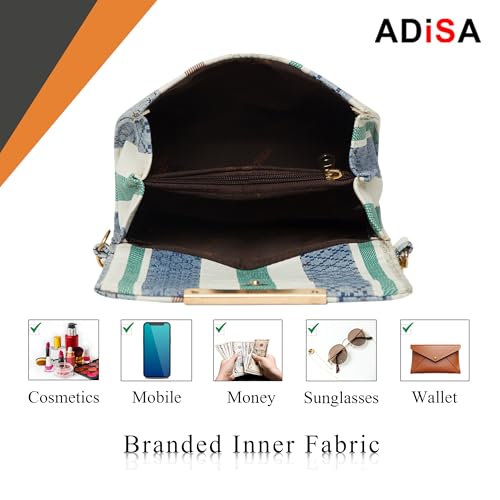 ADISA Women Girls Stripes Checks Cross Body Sling Bag