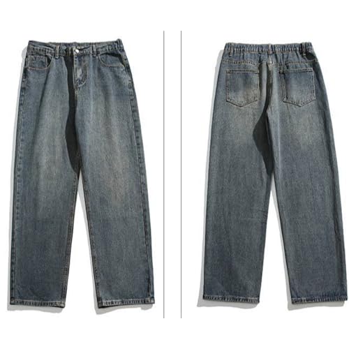 Mens Loose Hip Hop Denim Pant Straight Leg Streetwear Stylish Jeans Pants Vintage Casual Jean Trousers3