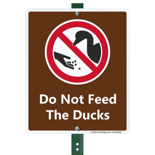 Panneau Do Not Feed The Ducks signalisation jardin avec piquet LawnBoss