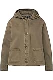 Ulla Popken, Damen, große Größen, Jeansjacke, Fransensaum, Oversized, Kapuze