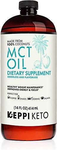 Keppi Keto - MCT Oil Organic Non GMO MCT Coconuts to Fuel You All Day - Keto & Paleo Diet Friendly - Coffee Shakes & Salads. BPA Free 14oz