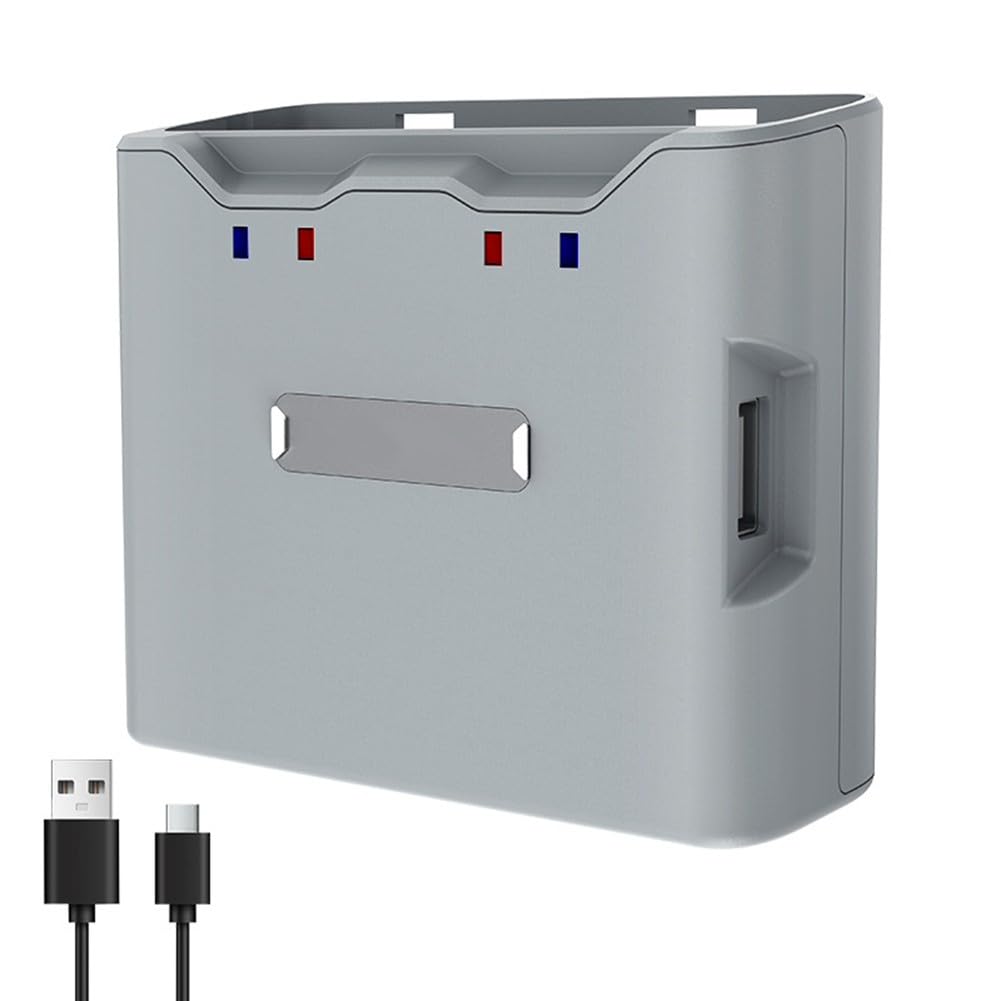 Base de carga para DJI Mini 2/4K, hub de carga bidireccional 3 en 1, estación de energía USB-C portátil con material de PC, gris