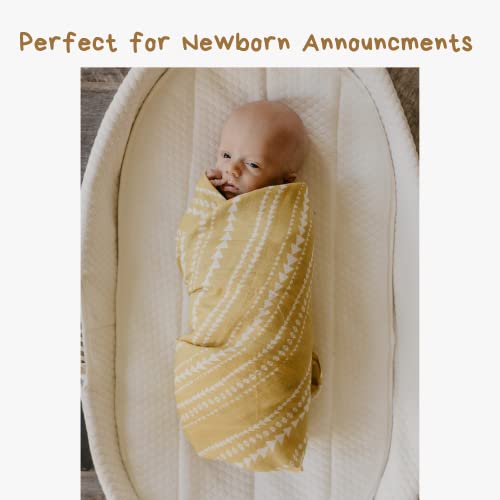 Image of Mini Wander Swaddles for Newborns Muslin Swaddle Blankets - Breathable Soft Gender Neutral Receiving Blanket Baby Essentials | 47 x 47 Cotton - (Terrain (Citrus)