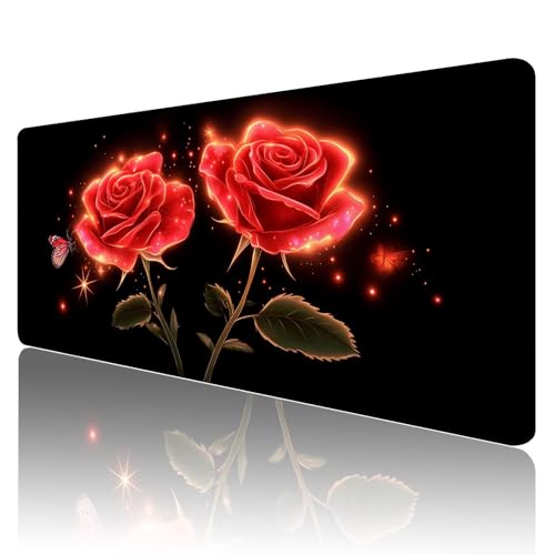 Tapis de souris gamer XXL bleu imperméable tapis souris fleurs PC