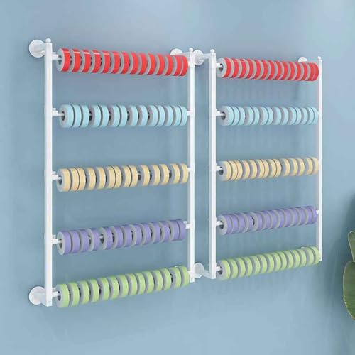 Support de rangement mural à 5 niveaux avec tringle réglable et roulettes