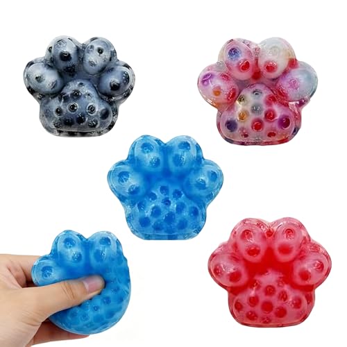 Pickel Po-pping Spielzeug – 4 Stück Sensorisches Zappelspielzeug Zum Stressabbau | Weiches Pickel Ausdrück Fidget Spielzeug | Sensorische Quetschbälle Gegen Hautkratzen Für Kinder Und Erwachsene (C)